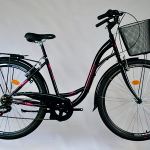 TransMontana City 28" acél 6 sebességes fekete/pinklila